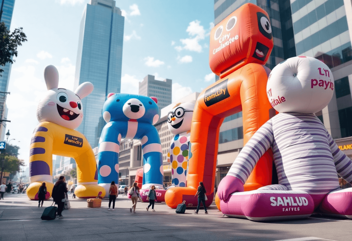 Supports gonflables publicitaires personnalisés pour animation urbaine